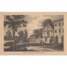 Otters Pool Watford Herts in 1700s Pub Antique Postcard