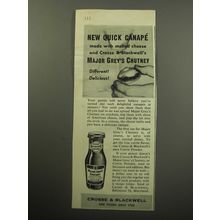 1957 Crosse & Blackwell Major Grey's Chutney Advertisement - New Quick Canape