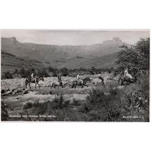 Crossing The Tugela River Western Cowboy Style Natal Africa RPC Postcard