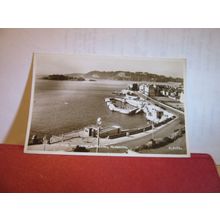 THE BOAT PIER & DRAKE'S ISLAND, PLYMOUTH, DEVON used vint. postcard RP 1955 pm =