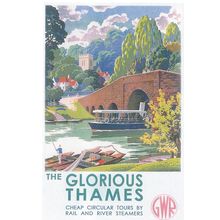 UK RAIL ADVERISING G.W.R THE GLORIOUS THAMES CARD NO PP035