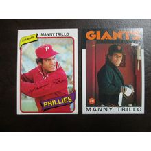 Two (2) Manny Trillo Baseball Cards - See Pictures and Description Below