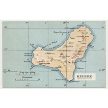 El Hierro Canary Islands Map early 20th C. PC Spain Nobrega 3705