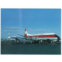 VISCOUNT AIRCRAFT DAN AIR AT LYDD AIRPORT CARD NO W 71