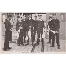 British Sailor Old Ship Deck Military Guide Instructions Command Signal Postcard