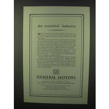 1930 General Motors Ad - An Essential Industry