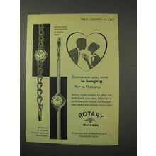1958 Rotary Watch Ad - Golden Hour; Belgravia