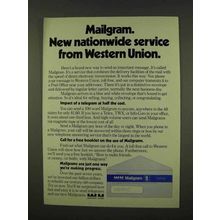 1973 Western Union Mailgram Ad - Nationwide Service
