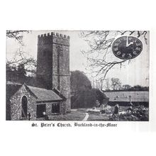 ST. PETER'S CHURCH, BUCKLAND IN THE MOOR. unused vintage postcard. =