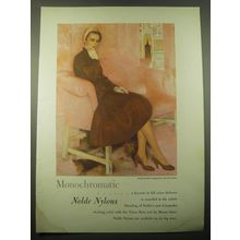 1948 Nolde Nylons Ad - art by Maric Zamparelli - Monochromatic