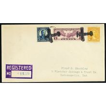 Bi Plane Fancy Cancel on Registered Cover - Stuart Katz