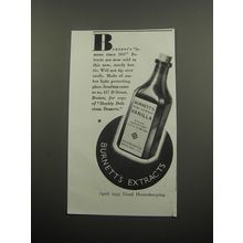 1933 Burnett's Pure Extract Vanilla Ad - Burnett's famous since 1847