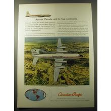1960 Canadian Pacific Airlines Ad - Across Canada and to five continents