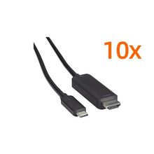 LOT OF 10 Black Box USB-C to HDMI Active Adapter Cable, 4K 60Hz, HDR, 6ft