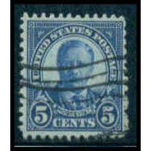 Used 637 5c Theodore Roosevelt Barely Clears M09175