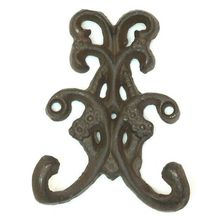 Set of 6 Rust Double Floral Hooks
