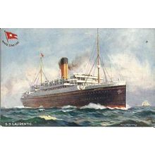 White Star Line SS LAURENTIC Tuck Oilette Postcard (9503)