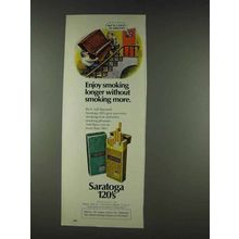 1978 Saratoga 120's Cigarettes Ad - Smoking Longer