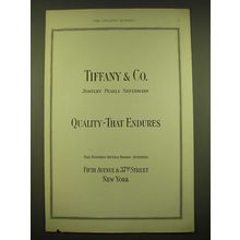 1924 Tiffany & Co. Ad - Jewelry Pearls Silverware Quality - That Endures