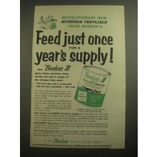 1956 Borden's 38 Fertilizer Compound Ad - Feed just once for a year's supply