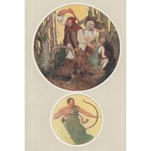 Czech Cupid As A Bearded Man Chopping Trees Josef Manes Painting Postcard