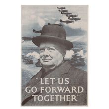 Let Us Go Forward Together Winston Churchill WW2 Poster Postcard