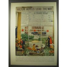 1956 Hilton Hotels Ad - Hilton hotels lead the way ..in modern design