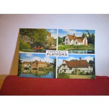 multiview, CONSTABLE'S FLATFORD. Suffolk. used postcard by J Salmon 1981 pm =