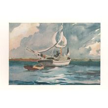 Winslow Homer The Bermuda Sloop Ship Boat Victorian Painting Postcard