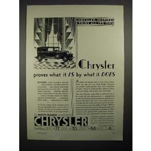 1929 Chrysler Car Ad - Proves What It Is