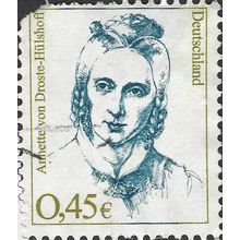 GERMANY, Women, Annette von Droste-Hülshoff (1797-1848), blue 2002, 0.45, #7