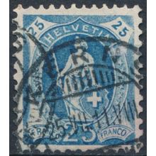 Standing Helvetia: 25c - Switzerland 1908 - FH - MiNr 89C (A)