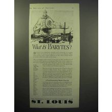 1930 St. Louis Industrial Bureau Ad - What is Barytes