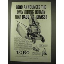 1960 Toro Pony Lawn Mower Ad - Rotary That Bags Grass