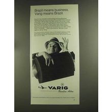 1972 Varig Airlines Ad - Brazil Means Business