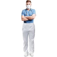 White Disposable Scrub Pants, Small. Pack of 10 Microporous Disposable Pants ...