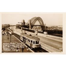 Tram On Sydney Harbour Bridge Old Dimensions Australia RPC Postcard
