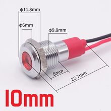 1 x10mm LED DASH PANEL WARNING LIGHT 12-24V CAR VAN LORRY BIKE BOAT WARNING SS..
