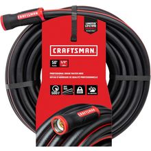 Craftsman Heavy Duty Professional Grade Black Garden Hose, 50 Feet X 5/8 Inch