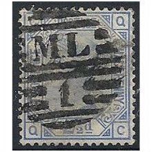 1881 SG157 2 1/2d Blue Plate 23 Good Used "QC" ...
