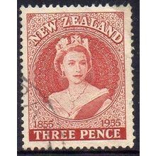 New Zealand 1955 Postage Stamp Centenary - QEII 3d Used