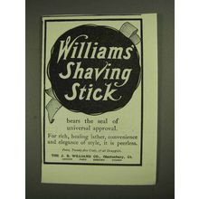 1903 Williams' Shaving Stick Ad - Seal of Approval