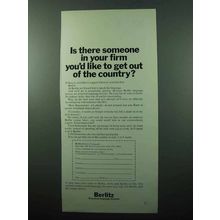 1969 Berlitz School of Languages Ad - Someone in Firm