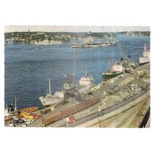 STADSGARDEN, STOCKHOLM, SWEDEN unused vintage postcard naval ship boats =