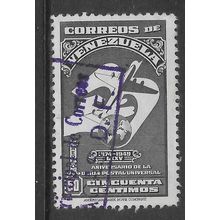 VENEZUELA 1950 ANNIV OF UPU 50c GREY HAND BIRD AIRPANE & GLOBE SG835 FINE USED