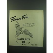 1949 Daniel Hays Gloves Advertisement - Finger Free