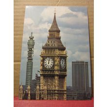 BIG BEN & POST OFFICE TOWER, WESTMINSTER, LONDON . unused postcard. /