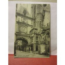 THE GROSSE HORLOGE, ROUEN , FRANCE used antique postcard 1914 postmark =