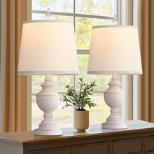 PARTPHONER Retro Table Lamps Set of 2, Bedside Lamp for Bedroom Rustic Farmhouse