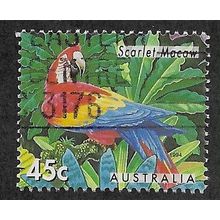 AUS 1994 45c 'AUSTRALIAN ZOO'S -SCARLET MACAW ' FINE USED (EBID68-107)
